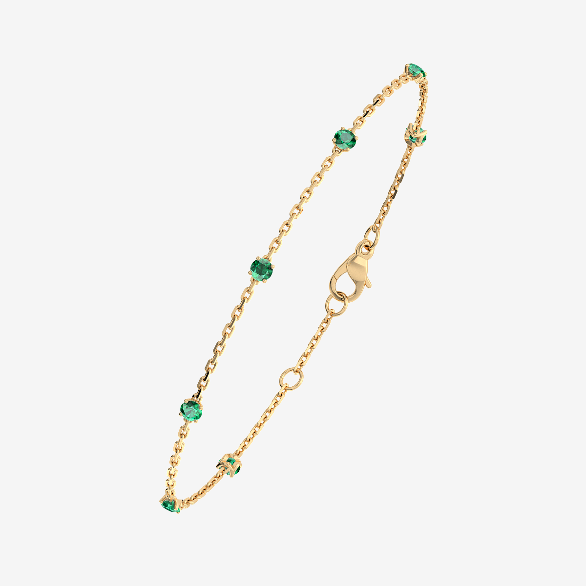 Bracelet Émeraudes Or jaune 18 carats