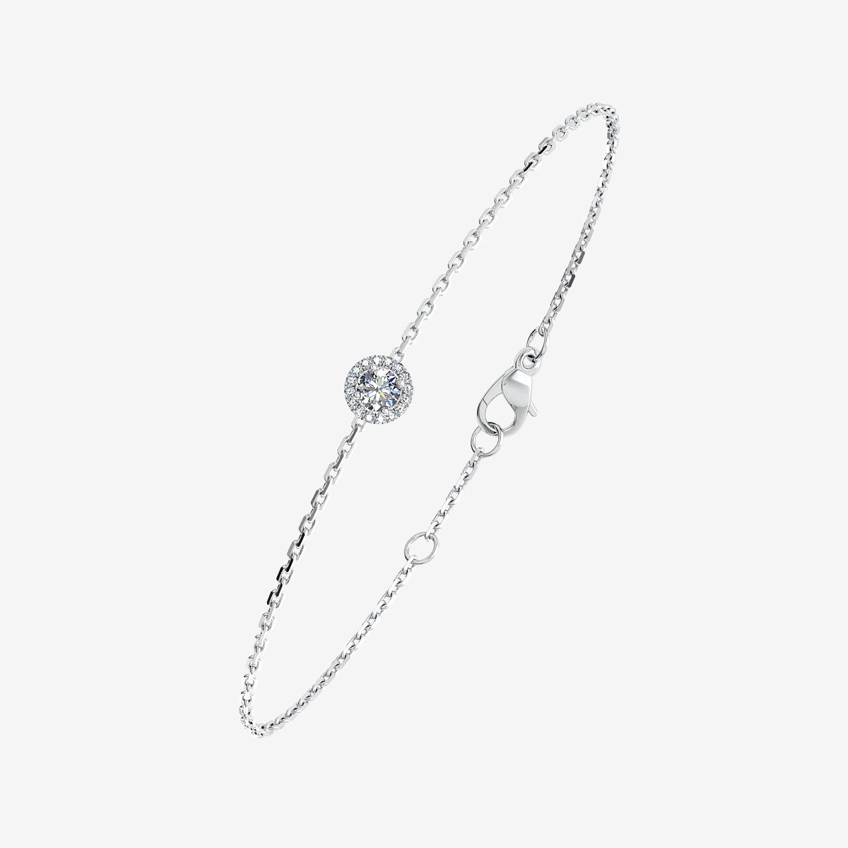 Bracelet entourage Diamant Or blanc palladié 18 carats