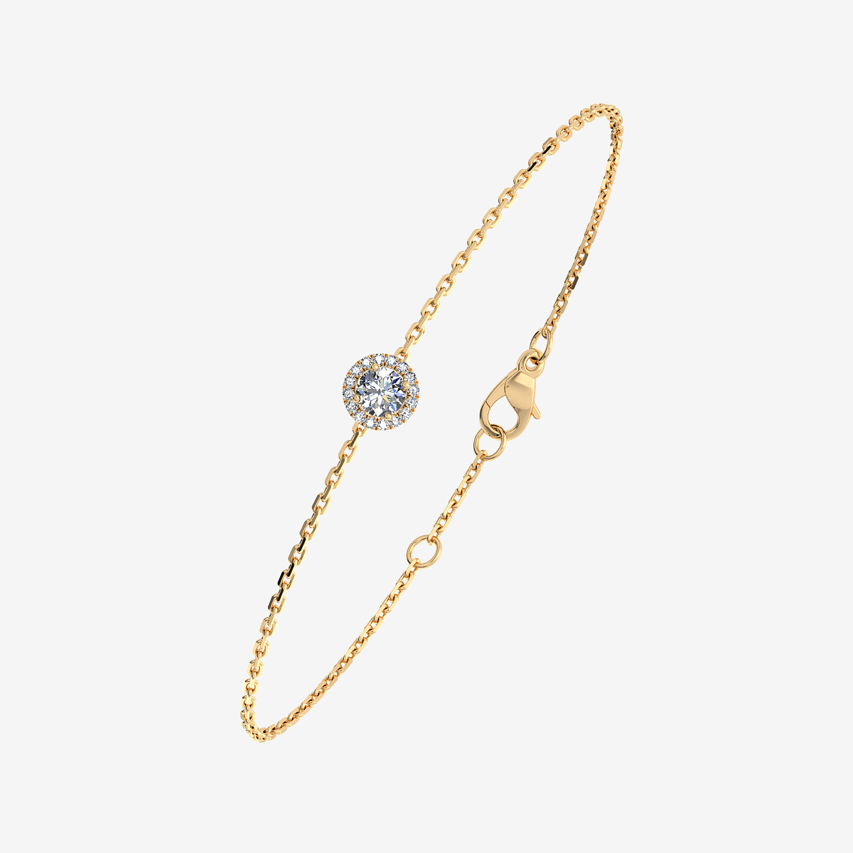 Bracelet entourage Diamant Or jaune 18 carats