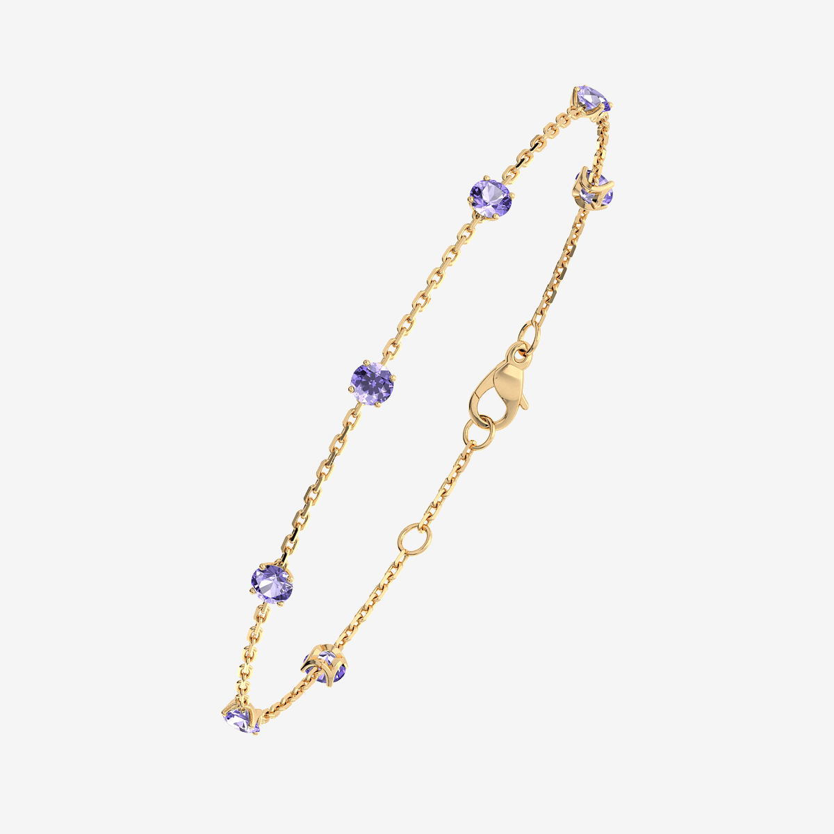 Bracelet Tanzanites Or jaune 18 carats