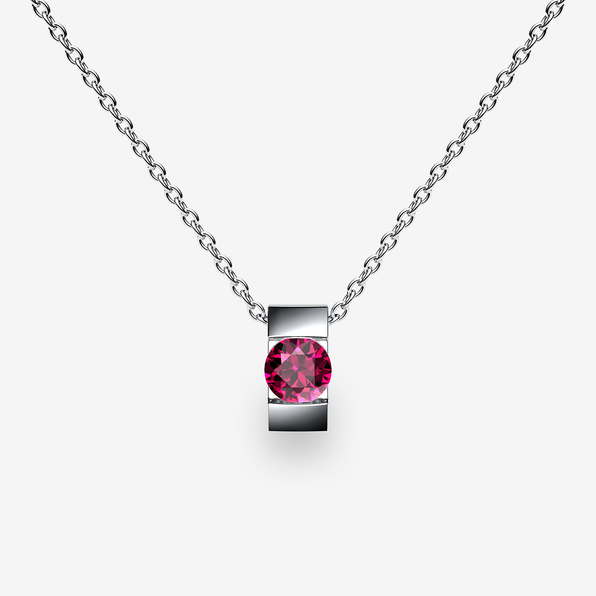 Pendentif serti barrette Rubis Platine 950‰