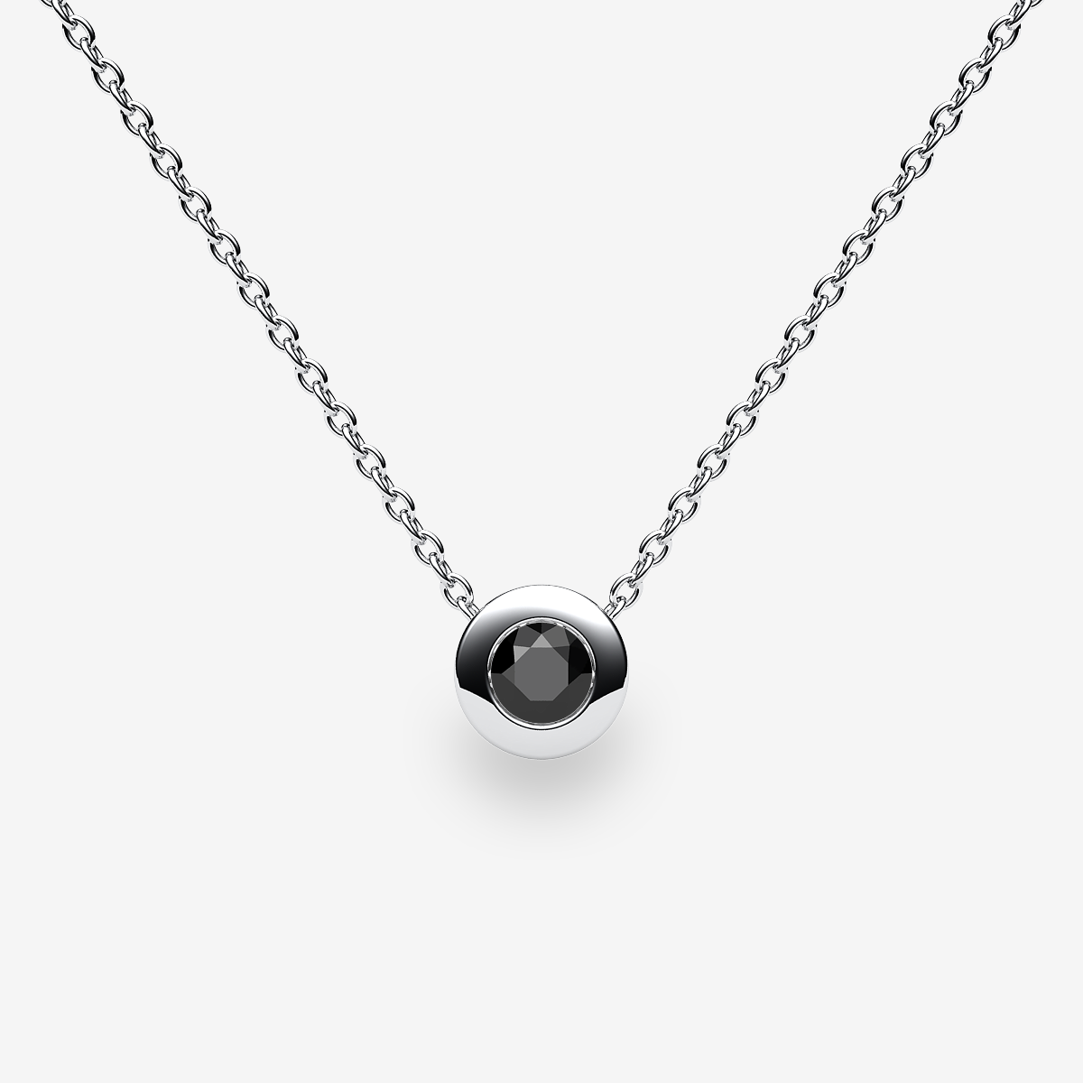 Pendentif serti clos Diamant noir Platine 950‰