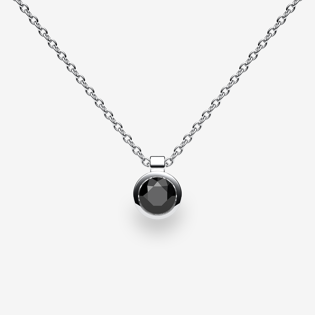 Pendentif serti clos Diamant noir Platine 950‰