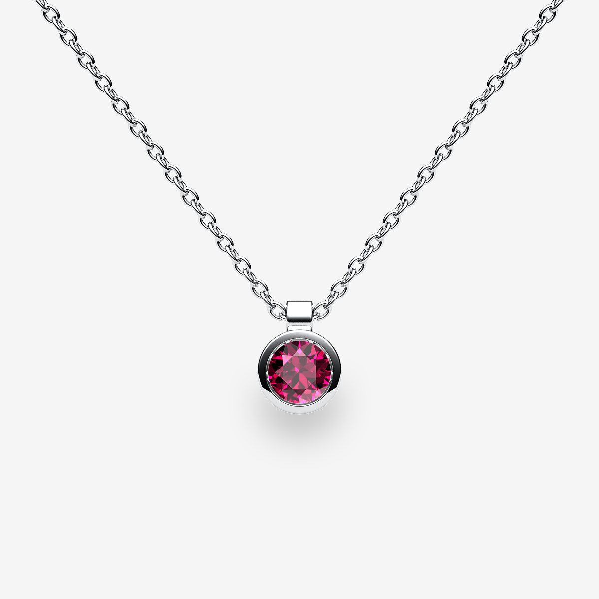 Pendentif serti clos Rubis Platine 950‰