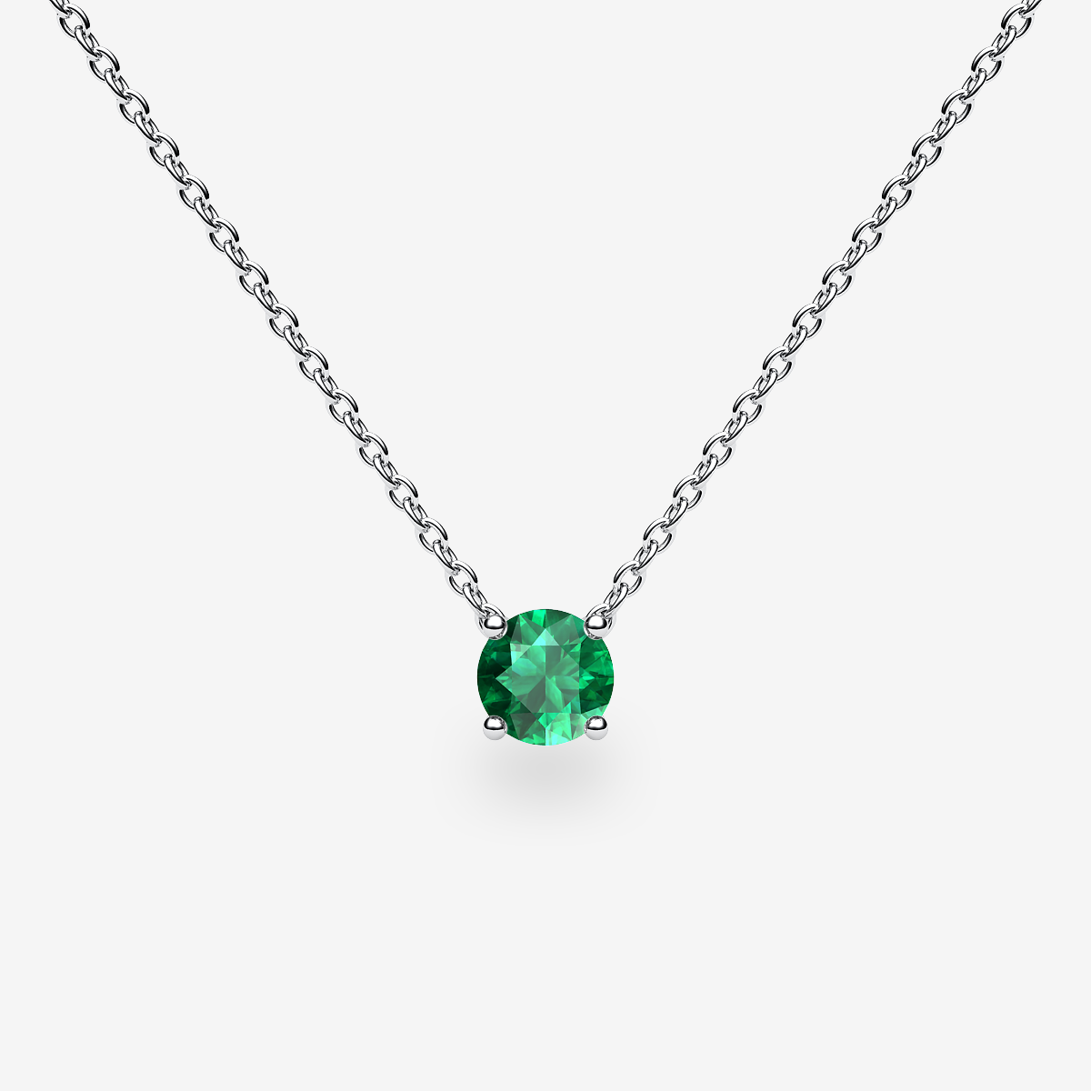 Pendentif serti griffes Émeraude Platine 950‰