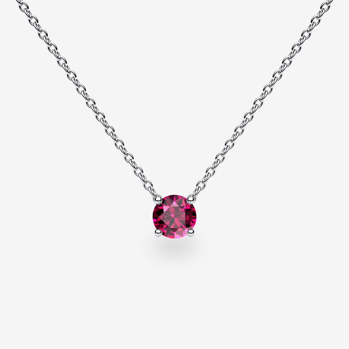 Pendentif serti griffes Rubis Platine 950‰