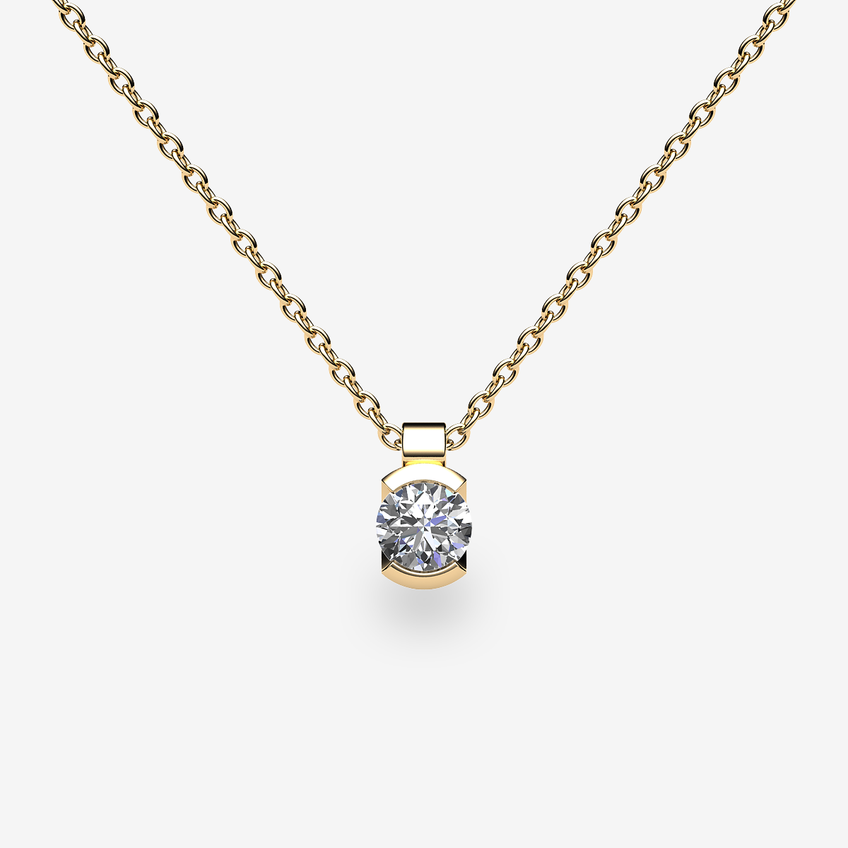 Pendentif serti semi-clos Diamant Or jaune 18 carats