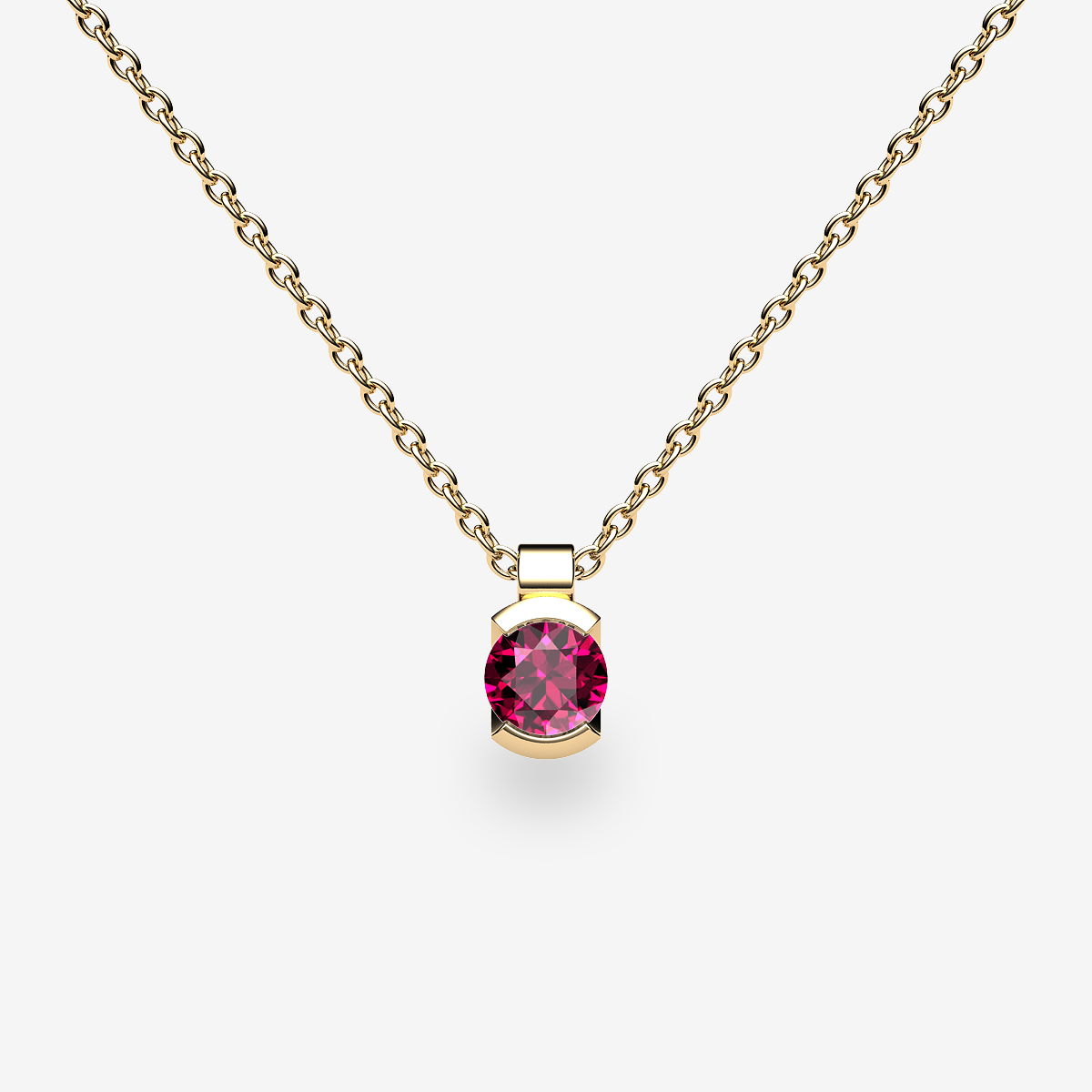 Pendentif serti semi-clos Rubis Or jaune 18 carats
