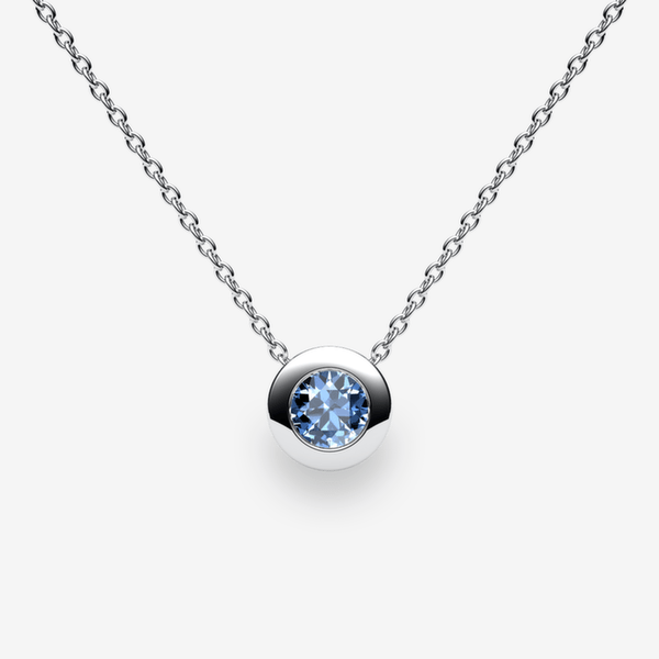 Pendant Platinum 950‰ Aquamarine bezel set pendant