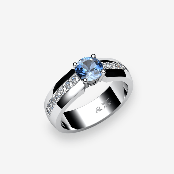 Galatea Platinum 950‰ Aquamarine engagement ring