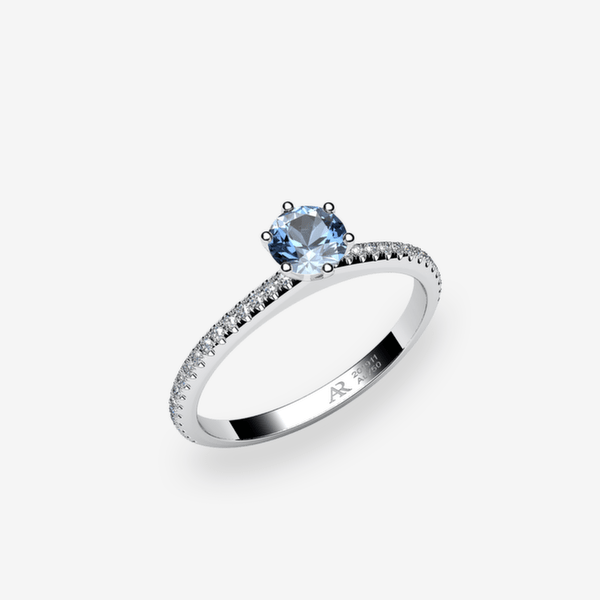 Stella Platinum 950‰ Aquamarine solitaire engagement ring