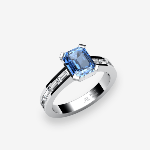 Rigel Platinum 950‰ Aquamarine solitaire ring