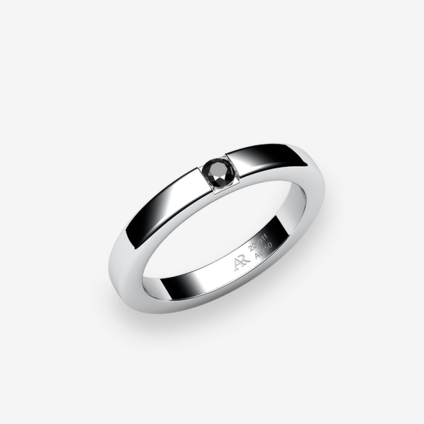 Zayane Platinum 950‰ Black Diamond bar set ring