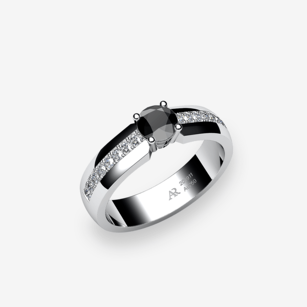 Galatea Platinum 950‰ Black Diamond engagement ring