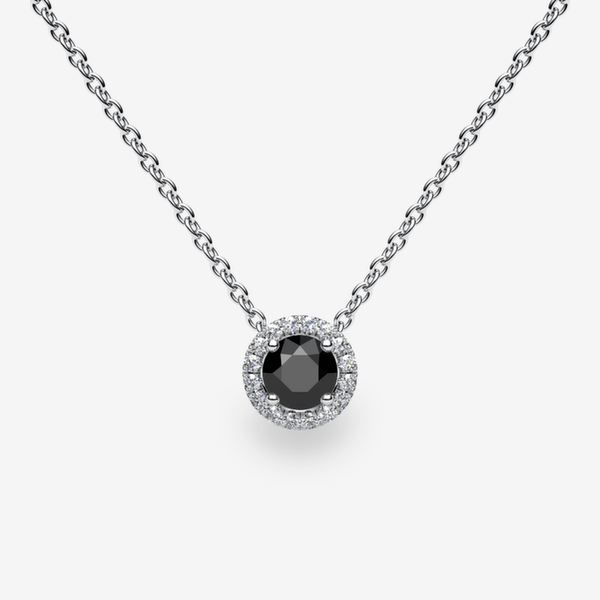 Grace Platinum 950‰ Black Diamond halo pendant