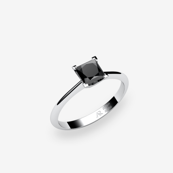 Rigel Platinum 950‰ Black Diamond solitaire ring