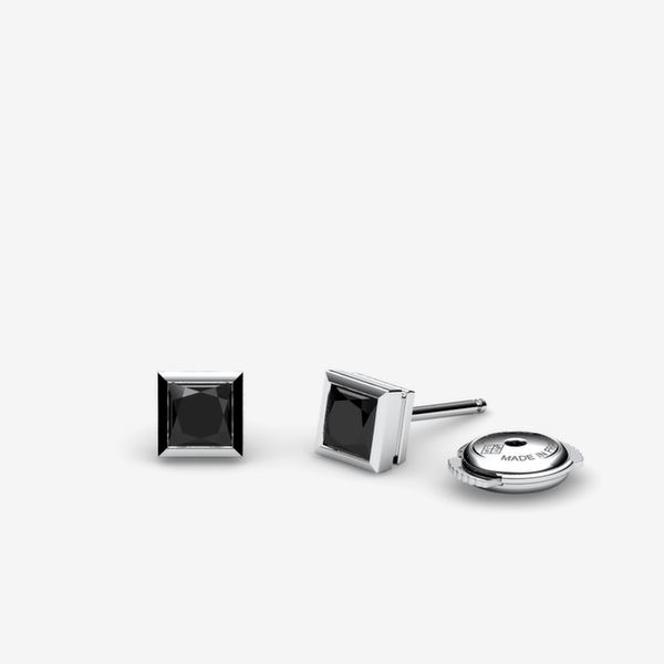 Venice Platinum 950‰ Black Diamonds bezel set earrings