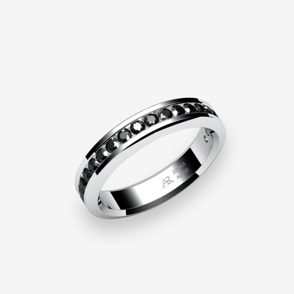 Belgravia Platinum 950‰ Black Diamonds channel set wedding ring