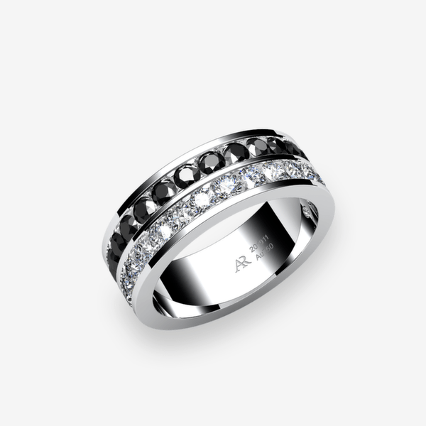 Venice Platinum 950‰ Black Diamonds channel set wedding ring