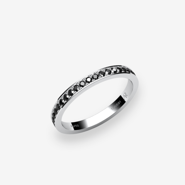 Venice Platinum 950‰ Black Diamonds pave set ring