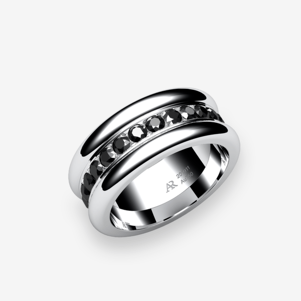 Florence Platinum 950‰ Black Diamonds ring
