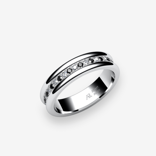 Florence Platinum 950‰ Black Diamonds wedding ring