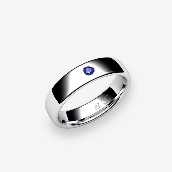 Samba Platinum 950‰ Blue Sapphire rounded style wedding ring