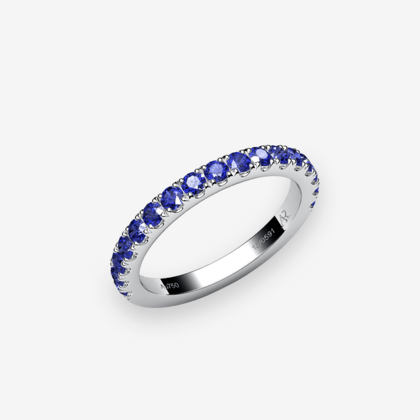 Grace Platinum 950‰ Blue Sapphires pave ring