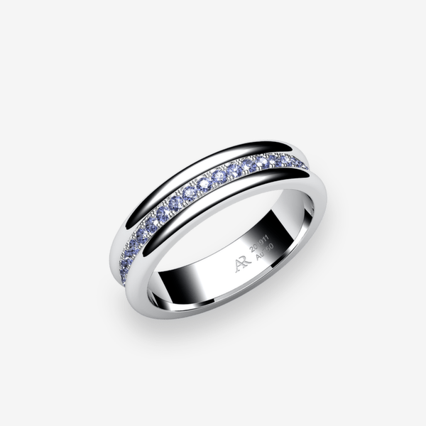 Florence Platinum 950‰ Blue Sapphires wedding ring