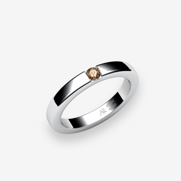 Zayane Platinum 950‰ Brown Diamond bar set ring