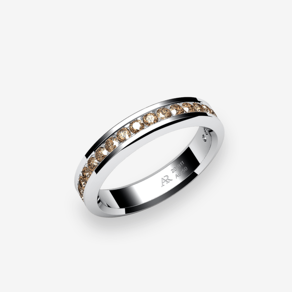 Belgravia Platinum 950‰ Brown Diamonds channel set ring