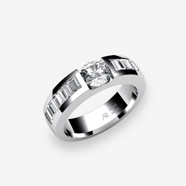 Zayane Platinum 950‰ Diamond channel set engagement ring
