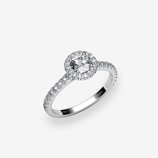 Tenderness Platinum 950‰ Diamond halo engagement ring