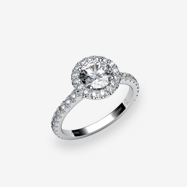 Tenderness Platinum 950‰ Diamond halo engagement ring