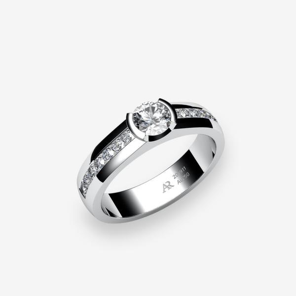 Constance Platinum 950‰ Diamond semi-bezel set engagement ring