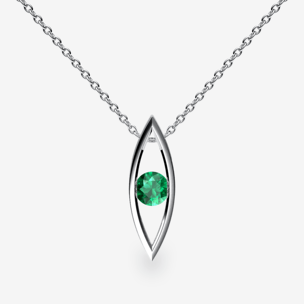 Orion Platinum 950‰ Emerald channel set pendant