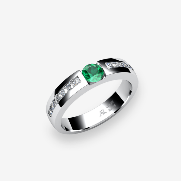 Zayane Platinum 950‰ Emerald channel set ring