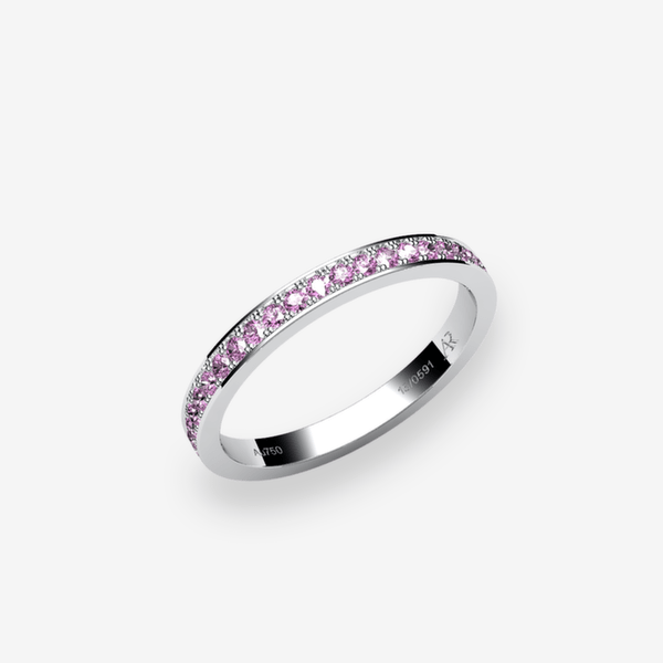 Venice Platinum 950‰ Pink Sapphires pave set ring