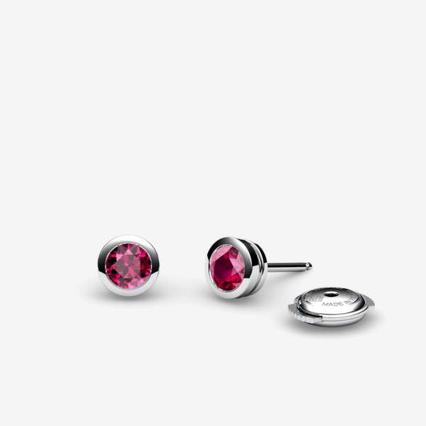 Venice Platinum 950‰ Rubies bezel set earrings