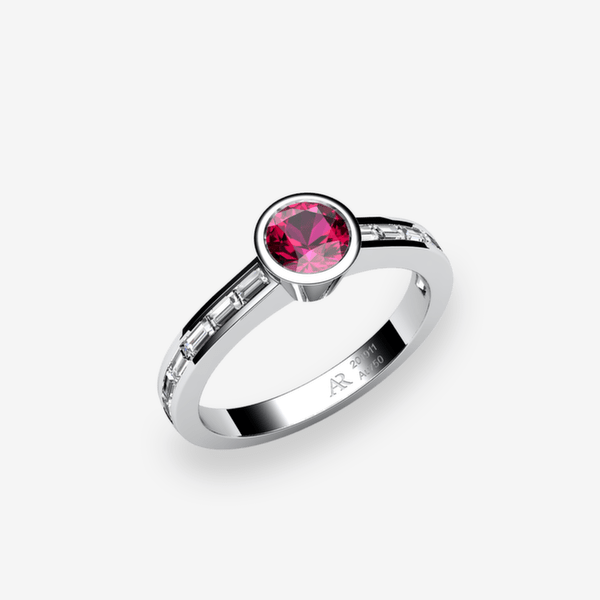 Venice Platinum 950‰ Ruby bezel set ring