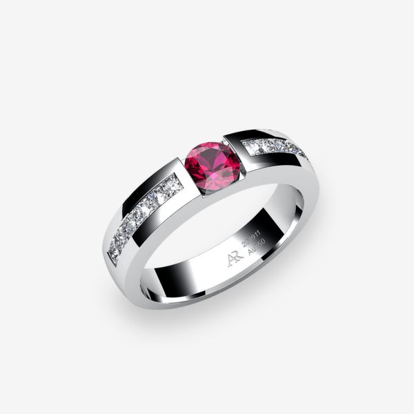 Zayane Platinum 950‰ Ruby channel set ring