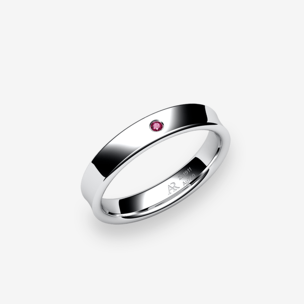 Swing Platinum 950‰ Ruby concave style ring