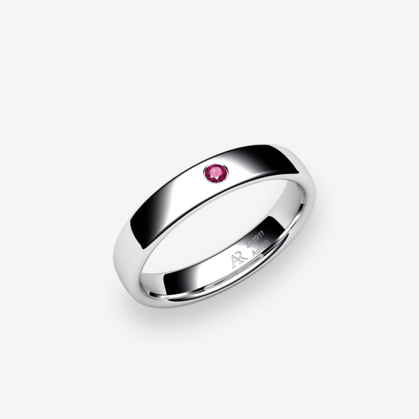Samba Platinum 950‰ Ruby rounded style ring