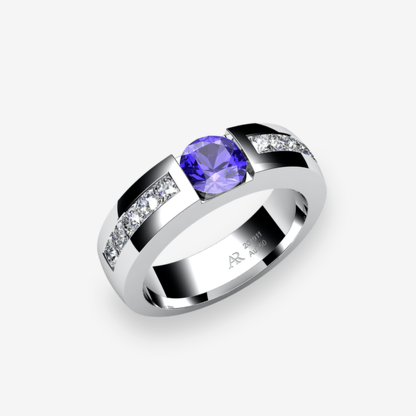 Zayane Platinum 950‰ Tanzanite channel set ring