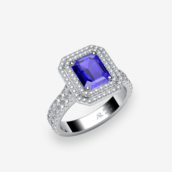 Grace Platinum 950‰ Tanzanite double halo ring