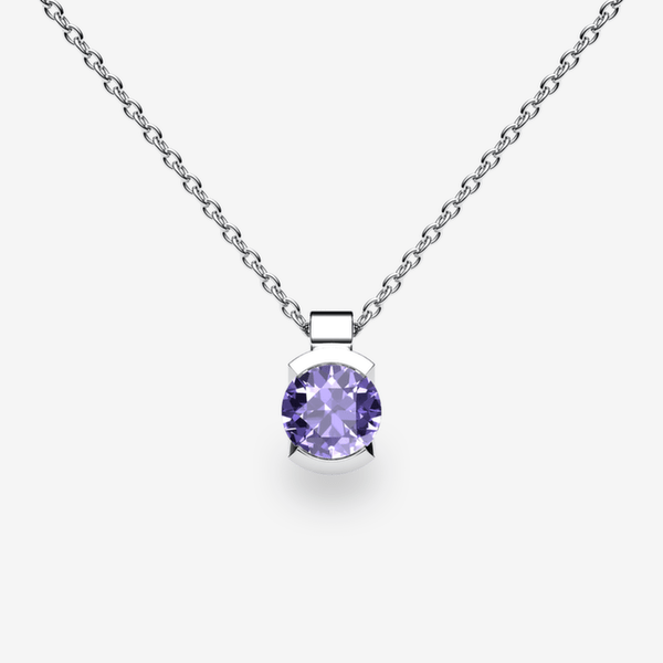 Constance Platinum 950‰ Tanzanite semi-bezel set pendant