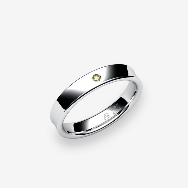 Swing Platinum 950‰ Yellow Diamond concave style ring