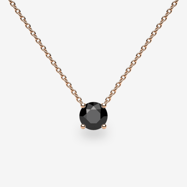 Bellatrix 18k Rose Gold Black Diamond prongs set pendant