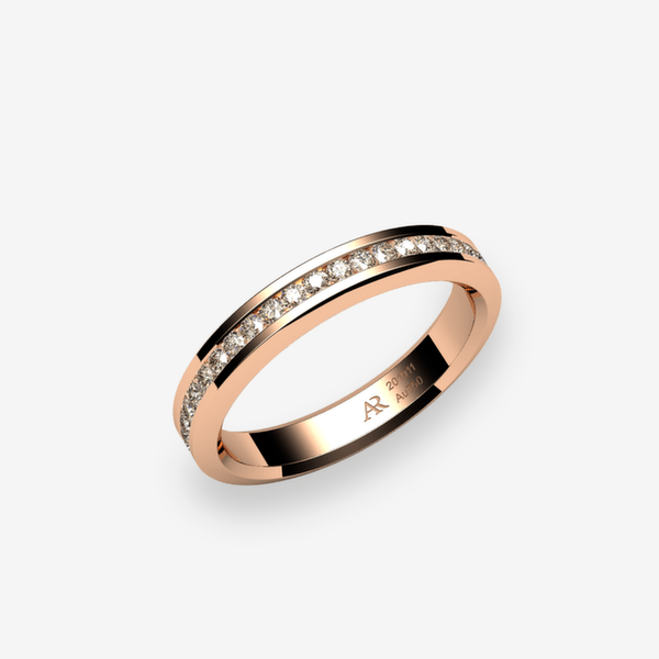 Belgravia 18k Rose Gold Brown Diamonds channel set ring