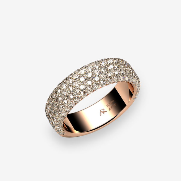 Belgravia 18k Rose Gold Brown Diamonds pave ring